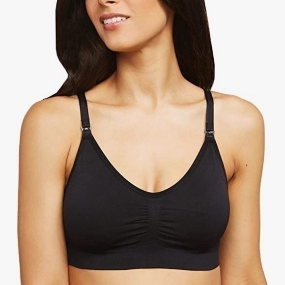 5 pack black nursing bras hands free pumping bra padded pregnancy NEW M L XL - Picture 3 of 8